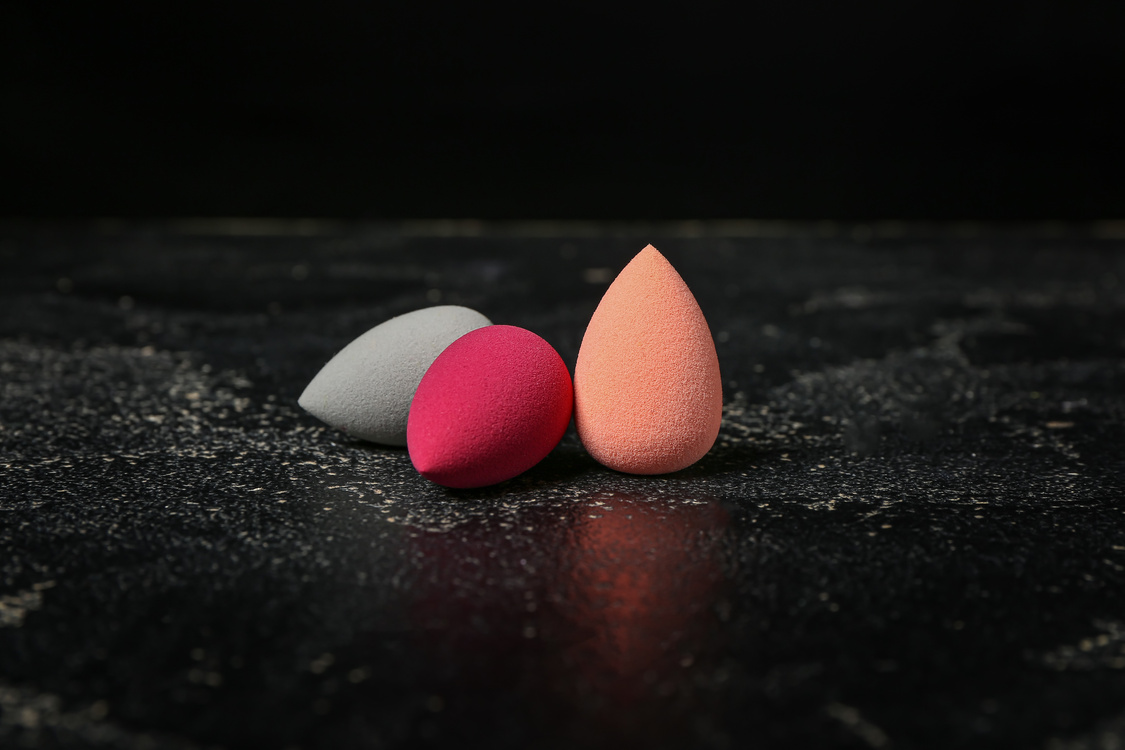 Makeup Sponges on Dark Background